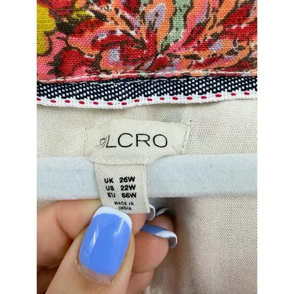 Pilcro Ruffle Collar Button down Dress Floral Plus Size 22W Linen - Picture 6 of 16